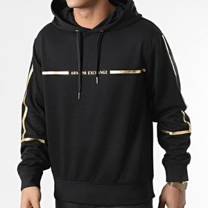 AX Armani Exchange Men's
Gold Stripe Hooded Sweatshirt